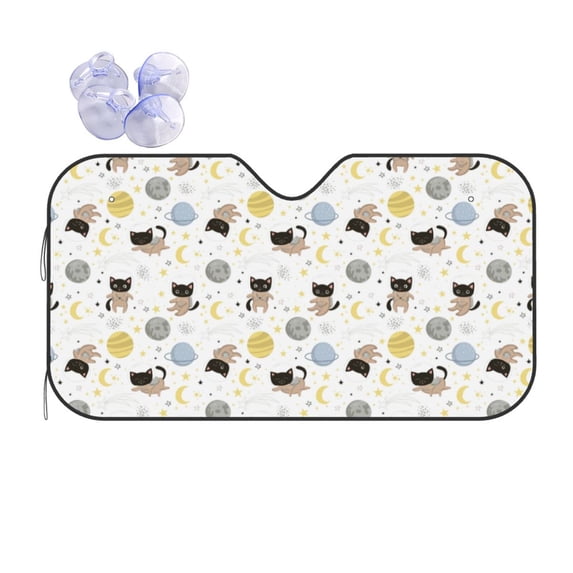 Kdxio Cute Cat Print Front Windshield Sun Shade,Folding Auto Sunshade for Car Truck SUV-Medium
