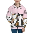 thumbnail image 1 of Kdxio Cute Cats Pattern Kids Boys Girls Zip Up Hoodie 3D Printed Hooded Sweatshirt Hoody Coat with Pocket 7-12 Y-Small, 1 of 6