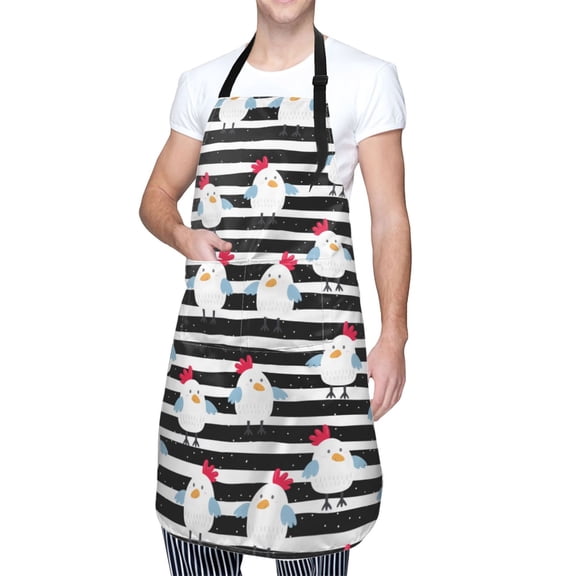 Kdxio Cute Chicken Apron with Pockets Adjustable Kitchen Aprons for Men Women Waterproof Aprons for Cooking,Drawing,Crafting, Baking Household Cleaning