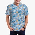 thumbnail image 1 of Kdxio Cute Chickens and Flowers Print Men's Short Sleeve Polo Shirt,Midweight Men's Shirt, 1 of 6