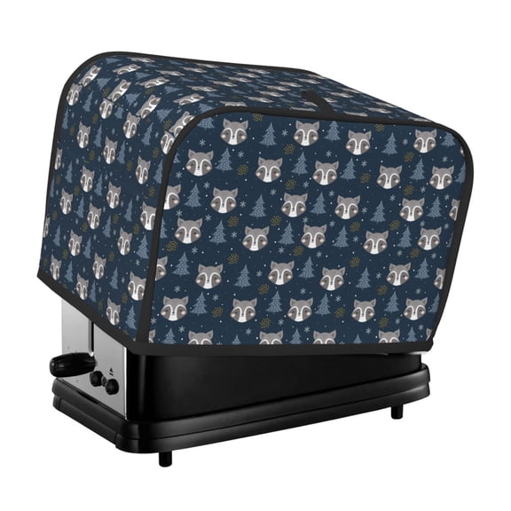 Kdxio Cute Christmas Tree Raccoon Print Toaster Cover Bread Machine Cover Fits for Most Standard 2 Slice Toasters,Keep Toaster Free From Dust And Fingerprint Oven Dustproof Cover