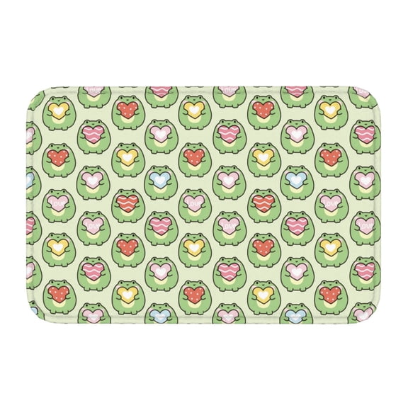 Kdxio Cute Chubby Frog,16" x 24", Non-Slip Front Door Mats,Outdoor Welcome Mat Washable