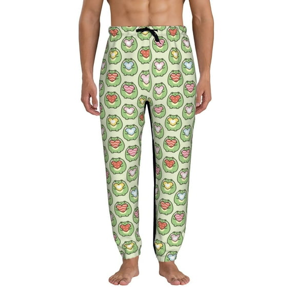 Kdxio Cute Chubby Frog Pattern Joggers,Sweatpants for Men with Pockets-X-Large