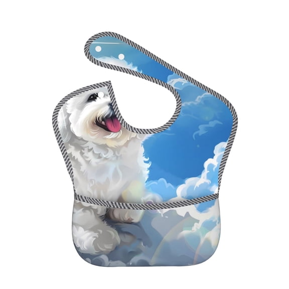 Kdxio Cute Cloud Bichon Frise Bibs For Babies, Baby Bibs for Eating, Toddler Bibs, Waterproof Bibs, Feeding Bibs, for Toddlers, Boys, Girls