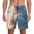 thumbnail image 1 of Kdxio Cute Cloud Cat Print Men's Swim Trunks with Compression Liner 7 Inch Inseam Quick Dry Swim Shorts, 1 of 5