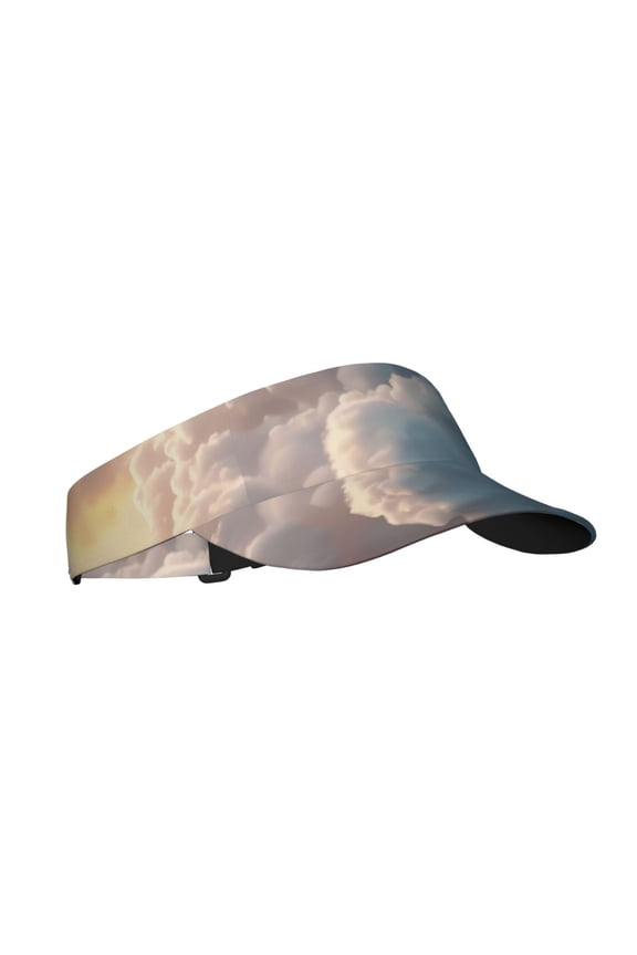 Cute Cloud Cat Print Sun Visor Hat Golf Visor Adjustable Velcro Outdoor Sports Cap for Men Women