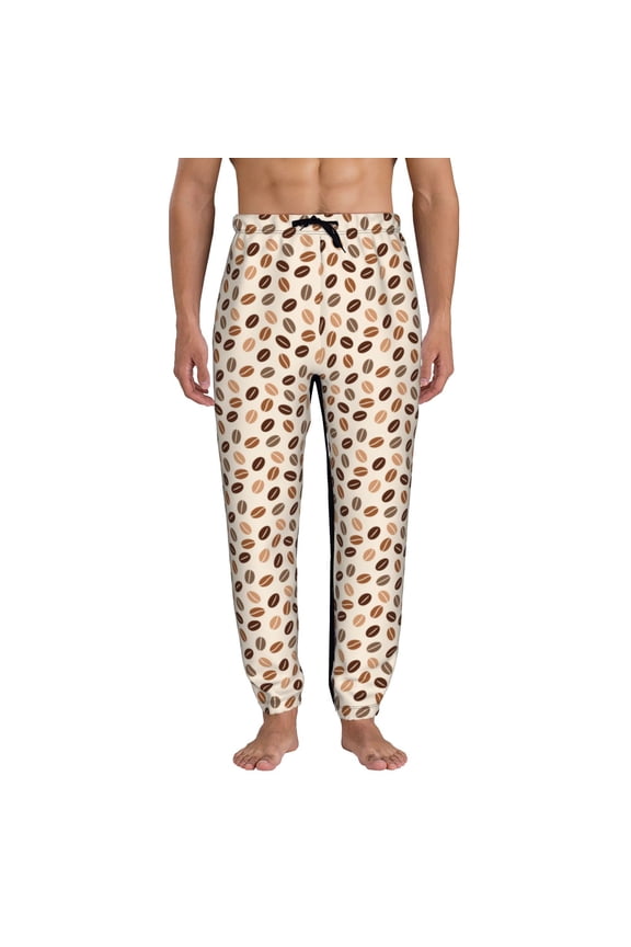 Cute Coffee Bean Print Pattern Joggers,Sweatpants for Men with Pockets-Large