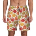 thumbnail image 1 of Kdxio Cute Colorful Pumpkins Print Men's Swim Trunks with Compression Liner 7 Inch Inseam Quick Dry Swim Shorts, 1 of 5