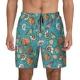 thumbnail image 1 of Kdxio Cute Conch Print Men's Swim Trunks with Compression Liner 7 Inch Inseam Quick Dry Swim Shorts, 1 of 7