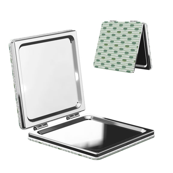 Kdxio Cute Crocodile Pocket Mirror, 1X/2X Travel Makeup Mirror 2-Sided Folding Small Mirror Portable Double-Sided Magnifying Cosmetic Mirror for Gift-Square