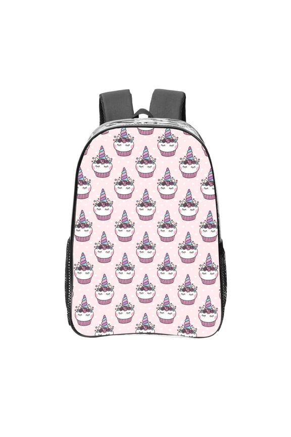 Cute Cupcake Clear Backpack, Transparent Bookbag for School for Women Men, Capacity Clear Bag for College, Travel