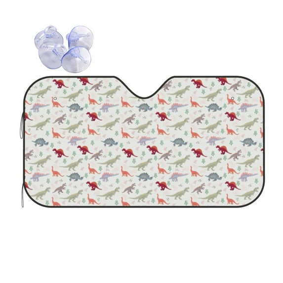 Kdxio Cute Dinosaur Print Front Windshield Sun Shade,Folding Auto Sunshade for Car Truck SUV-Medium