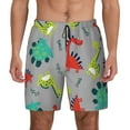 thumbnail image 1 of Kdxio Cute Dinosaur Print Men'S Swim Trunks With Compression Liner 7 Inch Inseam Quick Dry Swim Shorts, 1 of 7