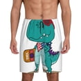 thumbnail image 1 of Kdxio Cute Dinosaur Print Mens Sleep Shorts Bottoms Soft Comfy Pajama Wear Pants with Drawstring Pockets, 1 of 7