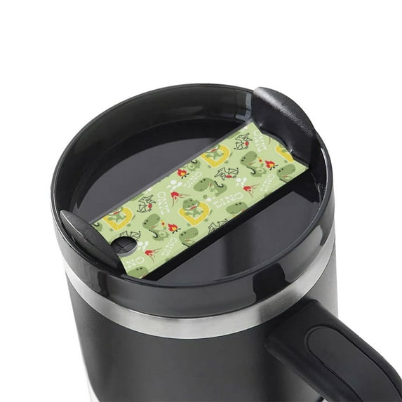 Kdxio Cute Dinosaurs Cartoon Name Plate Compatible Stanley Cups Name Tag Acrylic Nameplate Tumbler Lid Topper for Cup Accessories
