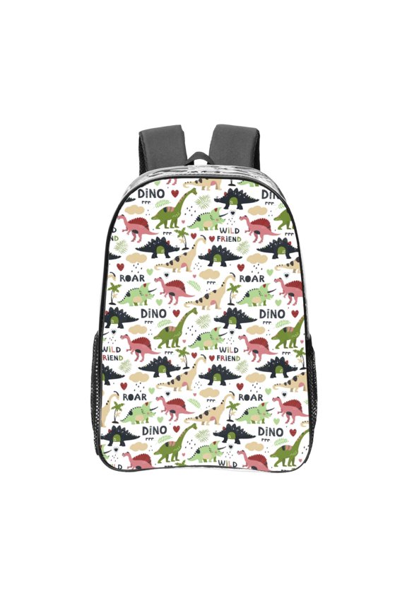 Dinosaur Clear Backpack, Transparent Bookbag for School for Women Men, Capacity Clear Bag for College, Travel