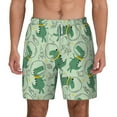 thumbnail image 1 of Kdxio Cute Dinosaurs In Space Print Men'S Swim Trunks With Compression Liner 7 Inch Inseam Quick Dry Swim Shorts, 1 of 7