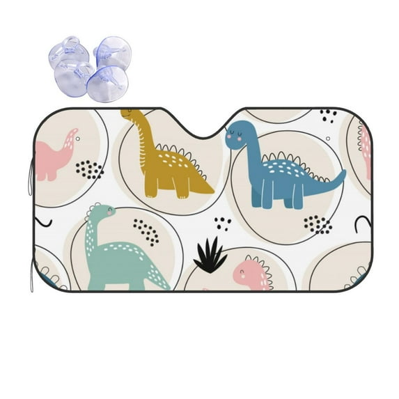 Kdxio Cute Dinosaurs Print Front Windshield Sun Shade,Folding Auto Sunshade for Car Truck SUV-Small