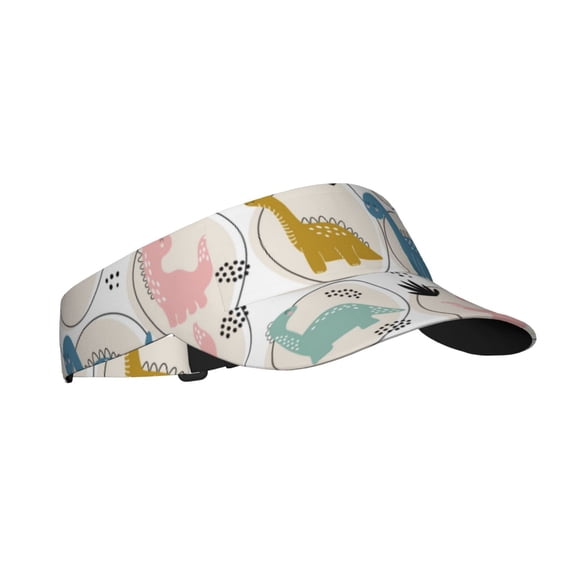 Kdxio Cute Dinosaurs Print Sun Visor Hat Golf Visor Adjustable Velcro Outdoor Sports Cap For Men Women