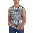 thumbnail image 1 of Kdxio Cute Dog Faces for Men's Muscle T-shirt,Sleeveless for Workout Running Athletic Gym Lounge Casual, 1 of 5