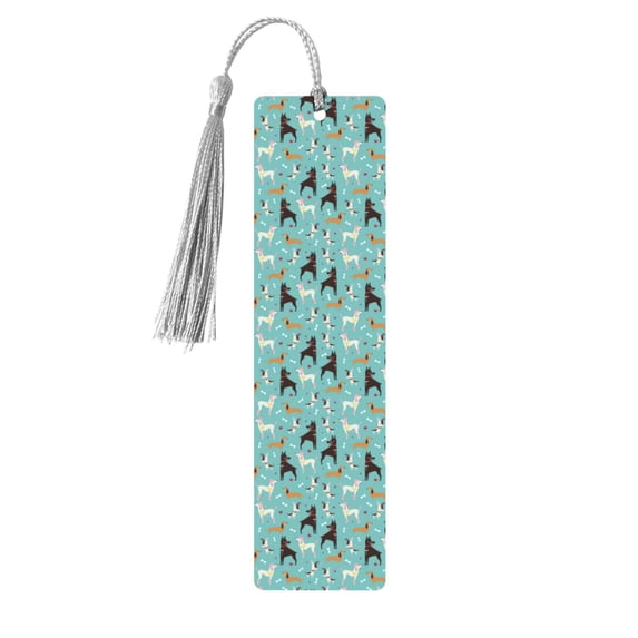 Kdxio Cute Dog Print Metal Tassel Bookmarks,Perfect Gift for Art Lovers and Bookworms Metal Bookmarks for Women