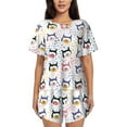 thumbnail image 1 of Kdxio Cute Dog Print Pajamas Sets for Women Short-Sleeved Pjs with Lounge Shorts Two Piece Sleepwear S-4XL, 1 of 9