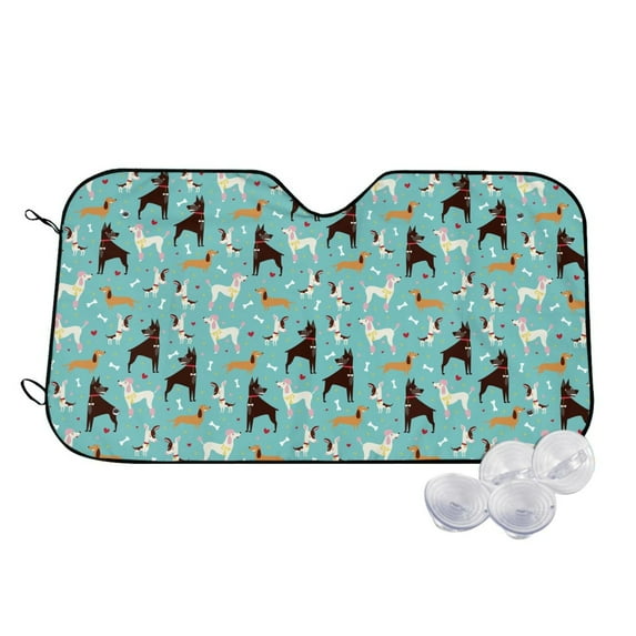 Kdxio Cute Dog Print Windshield Sun Shade,UV Rays and Sun Heat Protection,Sunshade for Car Windshield,Car Shade Front Windshield -