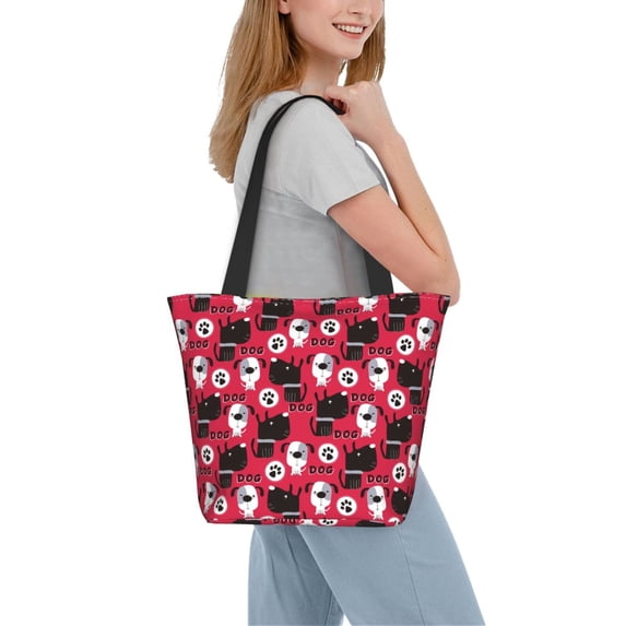 Kdxio Cute Dog Women Reusable Grocery Bags Foldable Ripstop,Reusable Shopping Bags for Shopping,Gym,Gift