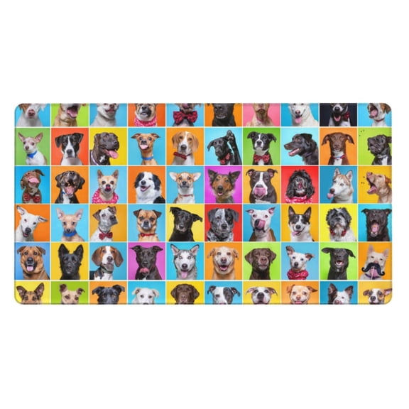 Kdxio Cute Dogs Collage Print Large Gaming Mouse Pad,Non-Slip Base,Water Resist Keyboard Pad for Gamer,Office & Home,29.5 x 15.8 in
