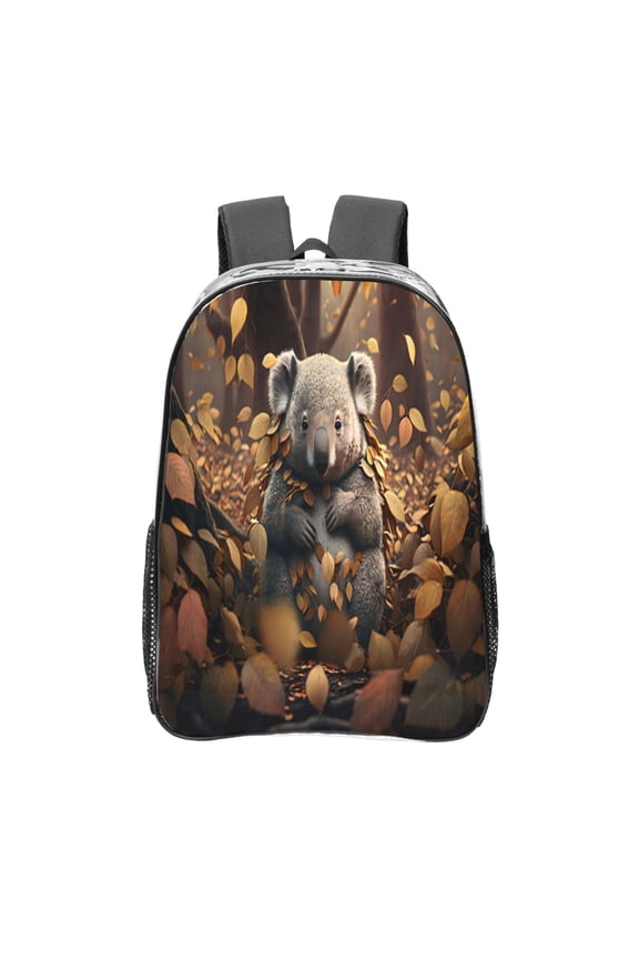 Cute Fallen Leaf Koala Clear Backpack, Transparent Bookbag for School for Women Men, Capacity Clear Bag for College, Travel