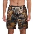 thumbnail image 1 of Kdxio Cute Fallen Leaf Koala Print Men's Swim Trunks with Compression Liner 7 Inch Inseam Quick Dry Swim Shorts, 1 of 5