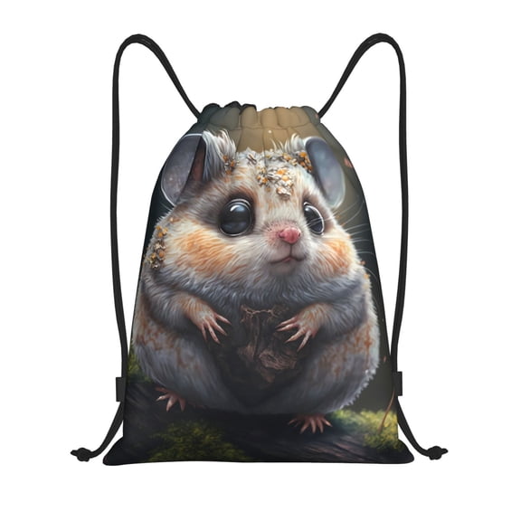 Kdxio Cute Fat Ball Branch Print Drawstring Backpack Bag,Waterproof Draw String Back Sack, Gym Drawstring Bags Swim Bag For Unisex