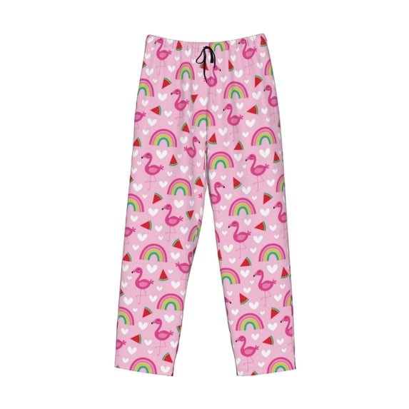 Kdxio Cute Flamingo Print Men's Sleep Pajama Pant Lounge Pants with Pockets