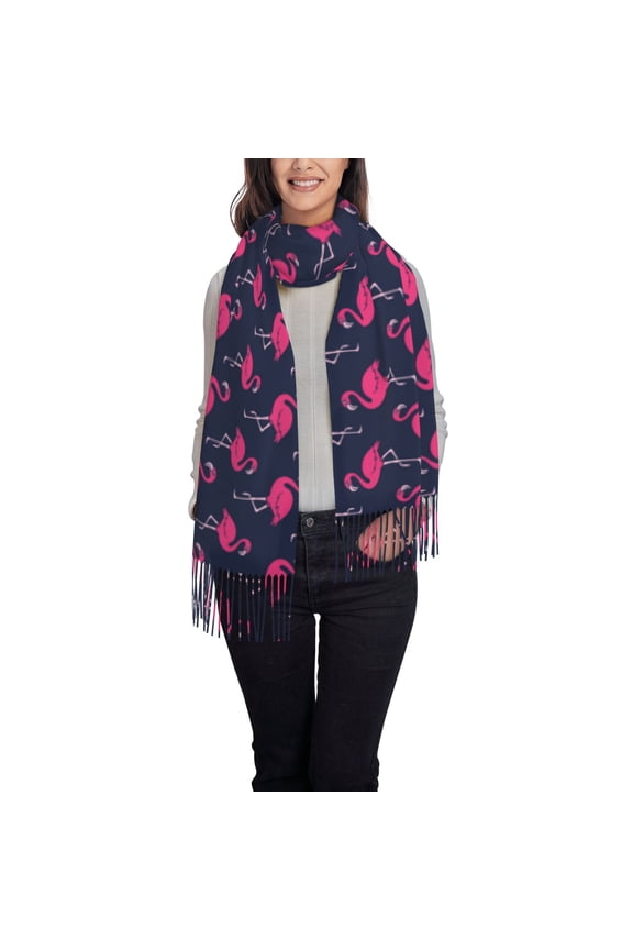 Cute Flamingo Women's Scarf Womens Winter Scarf, Fashion Scarfs for Women, Shawls and Wraps, Long Blanket Scarf