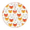 thumbnail image 1 of Kdxio Cute Fox with Heart Print Christmas Tree Skirt Christmas Xmas Tree Skirts Mat for New Year Holiday Christmas Party Decorations-48", 1 of 7
