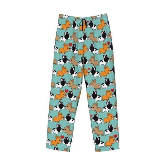 Kdxio Cute French Bulldog Print Men's Sleep Pajama Pant Lounge Pants with Pockets