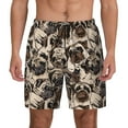 thumbnail image 1 of Kdxio Cute French Bulldog Print Men's Swim Trunks with Compression Liner 7 Inch Inseam Quick Dry Swim Shorts, 1 of 7