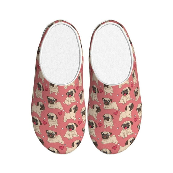 Kdxio Cute French Bulldog Women's Men's Slippers Plush Slip-On House Slipper for Winter Indoor Soft Cushion Non-slip Fluffy Slides Slippers-35/36