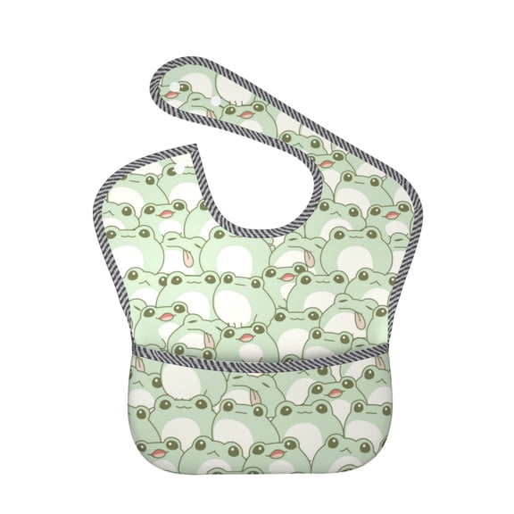 Kdxio Cute Frog Bibs For Babies, Baby Bibs for Eating, Toddler Bibs, Waterproof Bibs, Feeding Bibs, for Toddlers, Boys, Girls