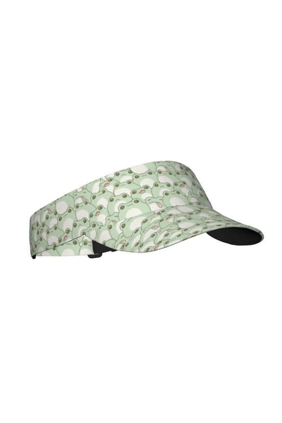 Cute Frog Print Sun Visor Hat Golf Visor Adjustable Velcro Outdoor Sports Cap for Men Women