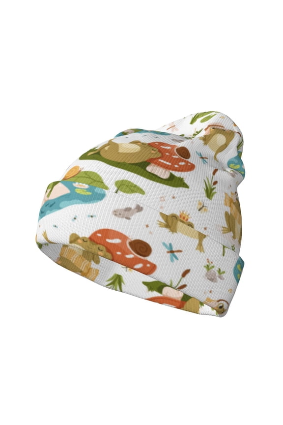 Cute Frog Winter Beanie for Men Women Beanie Knit Hat Cuffed Cap Beanie Knit Chunky Snow Cap