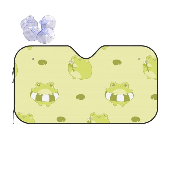 Kdxio Cute Frog3 Print Front Windshield Sun Shade,Folding Auto Sunshade for Car Truck SUV-Small
