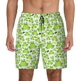 Kdxio Cute Frogs Print Men's Swim Trunks with Compression Liner 7 Inch