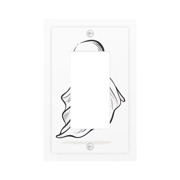 Kdxio Cute Ghost Simple Drawing Decorator Light Switch or Receptacle Outlet Wall Plate Decorator Wall Plate Child Safe Outlet Cover-Style U