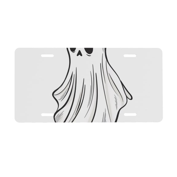 Kdxio Cute Ghost Simple Drawing License Plate Car Front License Plate Car Decoration Car Accessories Front Tag Plate Standard Size