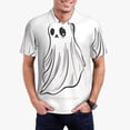 thumbnail image 1 of Kdxio Cute Ghost Simple Drawing Print Men's Short Sleeve Polo Shirt,Midweight Men's Shirt-Small, 1 of 5