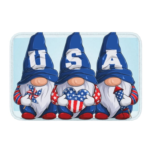 Kdxio Cute Gnomes in USA,16" x 24", Non-Slip Front Door Mats,Outdoor Welcome Mat Washable
