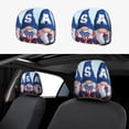 thumbnail image 1 of Kdxio Cute Gnomes in USA Pattern Print 2 Piece Car Head Rest Covers Set Auto Front/Rear Seats Headrest Cover Universal Fit Most Cars,Sedan, SUV, 1 of 9