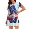 thumbnail image 1 of Kdxio Cute Gnomes in USA1 Pattern Womens Short Sleeve Sleepshirt Scoopneck Cute Nightdress Ruffle Comfy Nightgown, 1 of 6