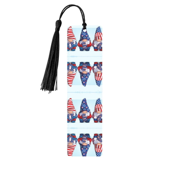 Kdxio Cute Gnomes in USA1 Print Metal Tassel Bookmarks,Perfect Gift for Art Lovers and Bookworms Metal Bookmarks for Women